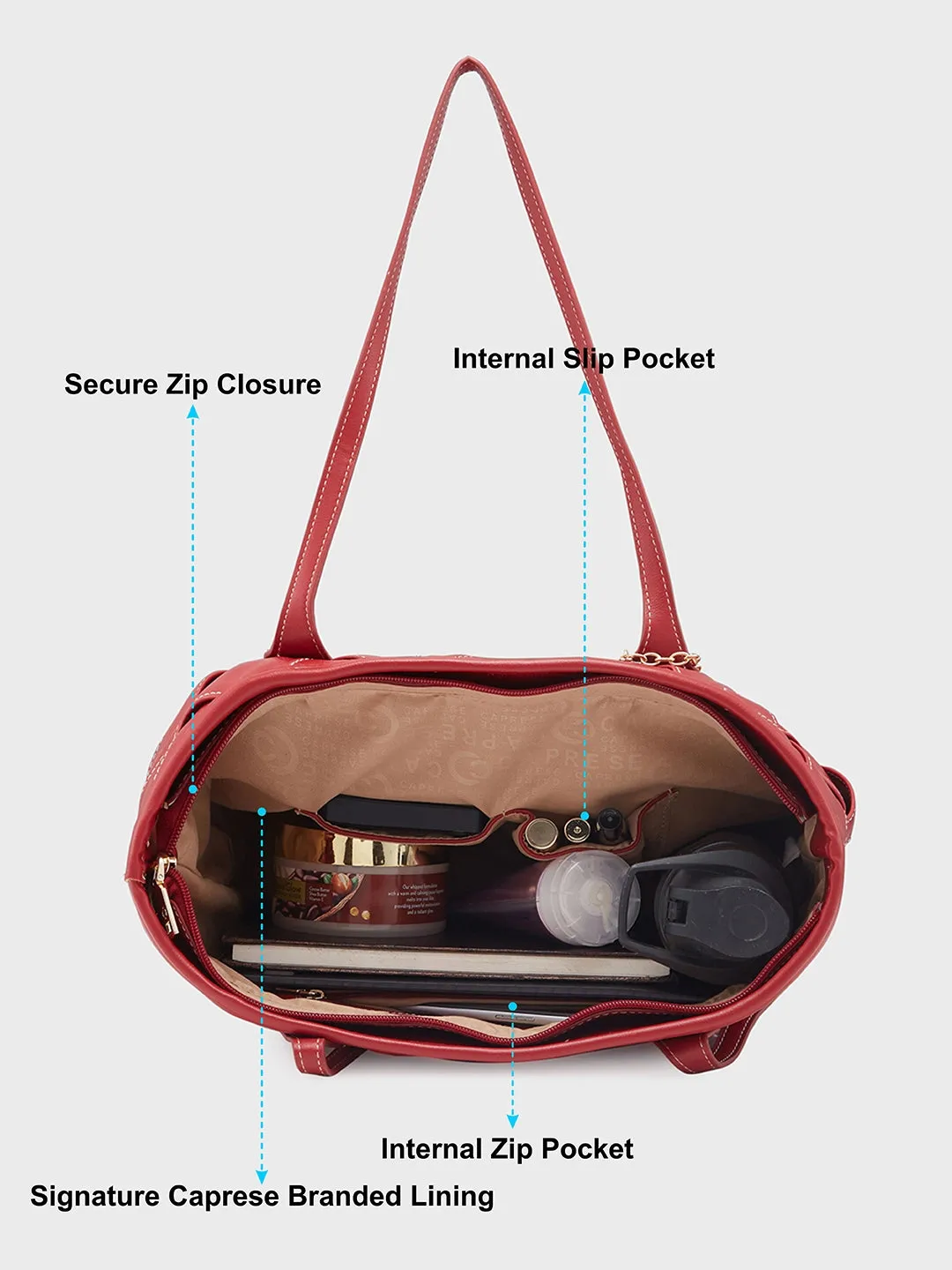 Caprese Gypsy Medium Maroon Tote Bag