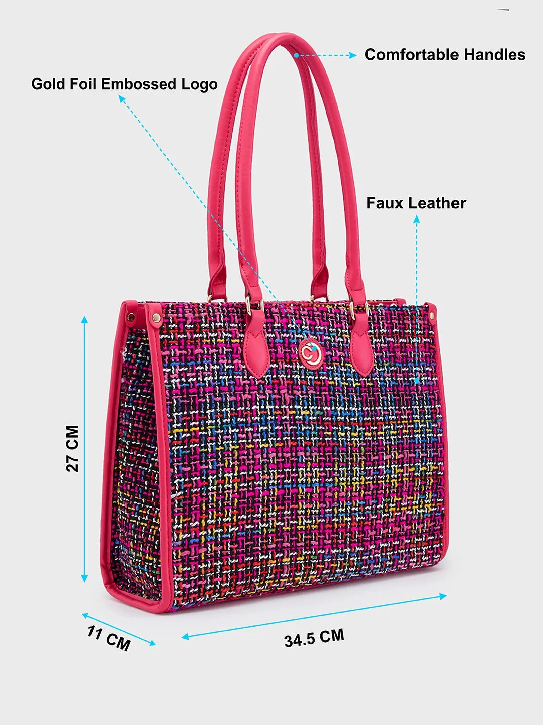 Caprese Harmonee Large Fuchsia Tote Bag