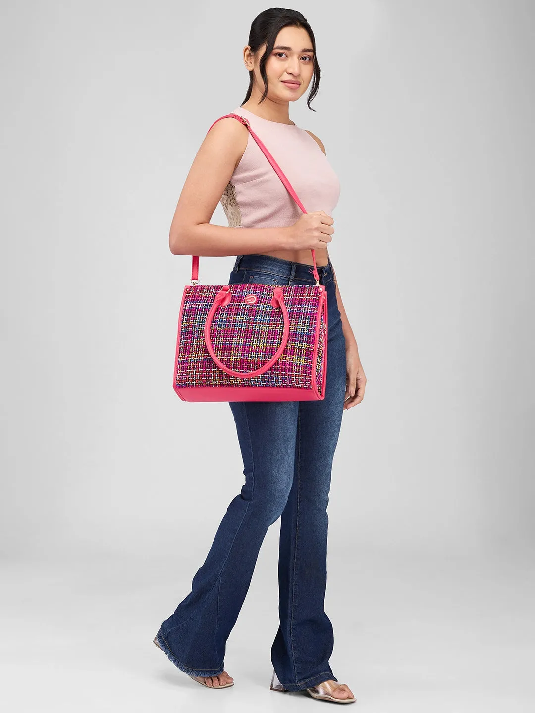 Caprese Harmonee Large Fuchsia Tote Bag