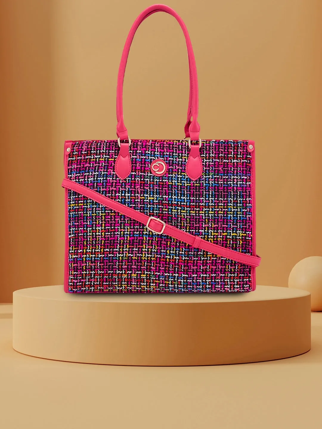 Caprese Harmonee Large Fuchsia Tote Bag