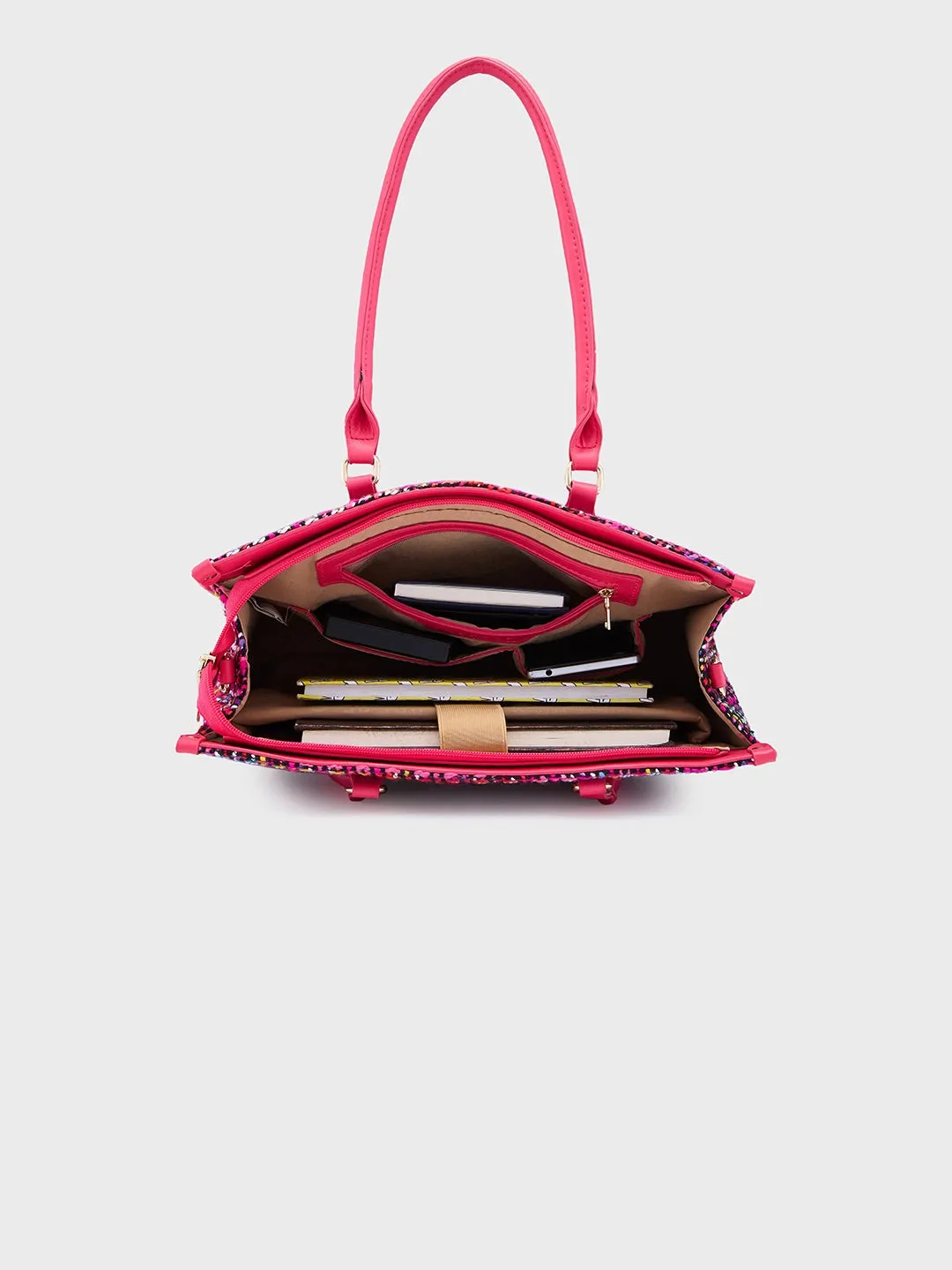 Caprese Harmonee Large Fuchsia Tote Bag