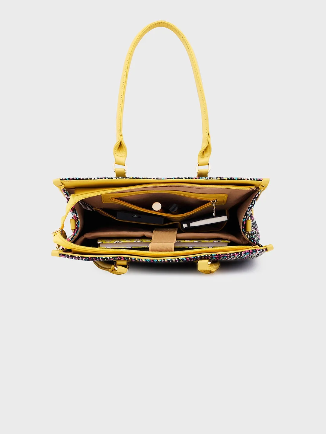Caprese Harmonee Large Yellow Tote Bag