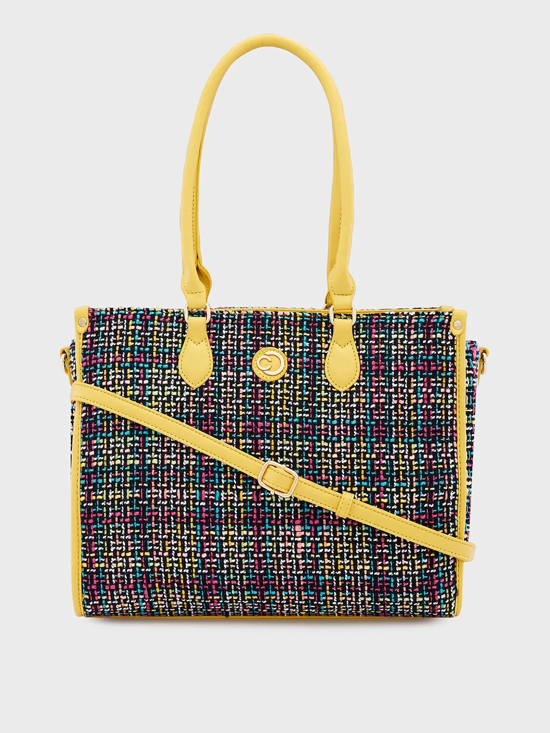 Caprese Harmonee Large Yellow Tote Bag