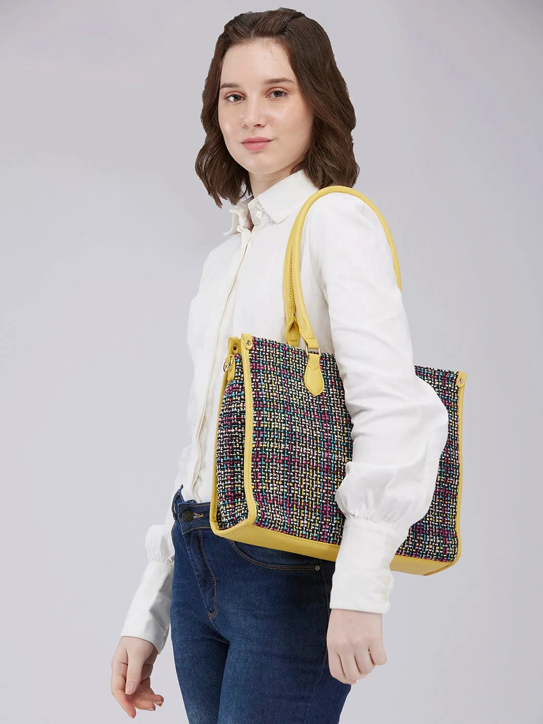 Caprese Harmonee Large Yellow Tote Bag