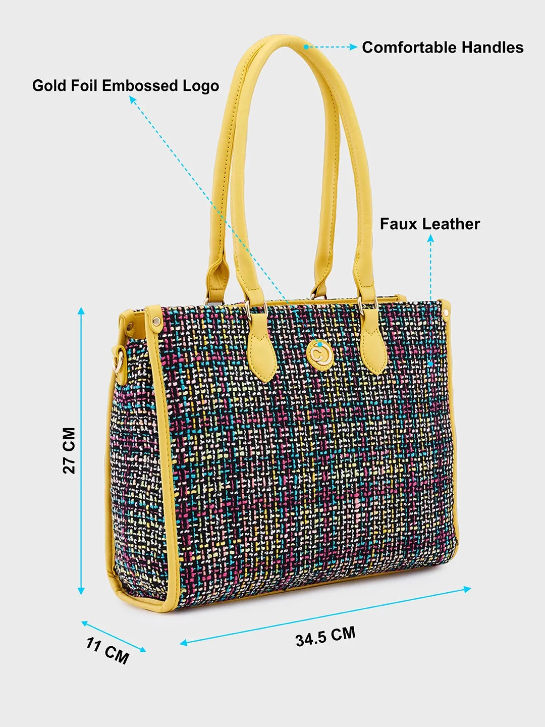 Caprese Harmonee Large Yellow Tote Bag