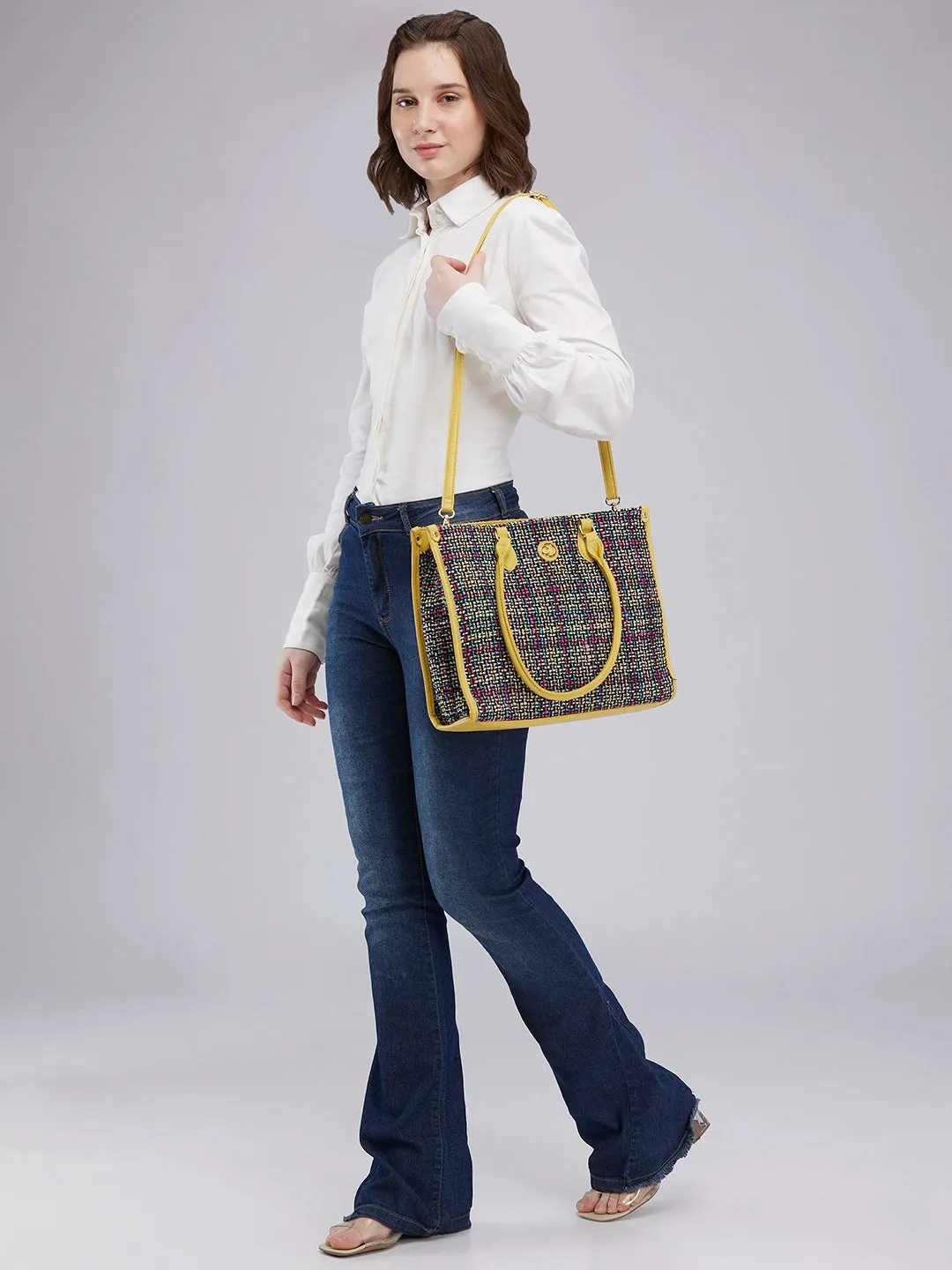 Caprese Harmonee Large Yellow Tote Bag