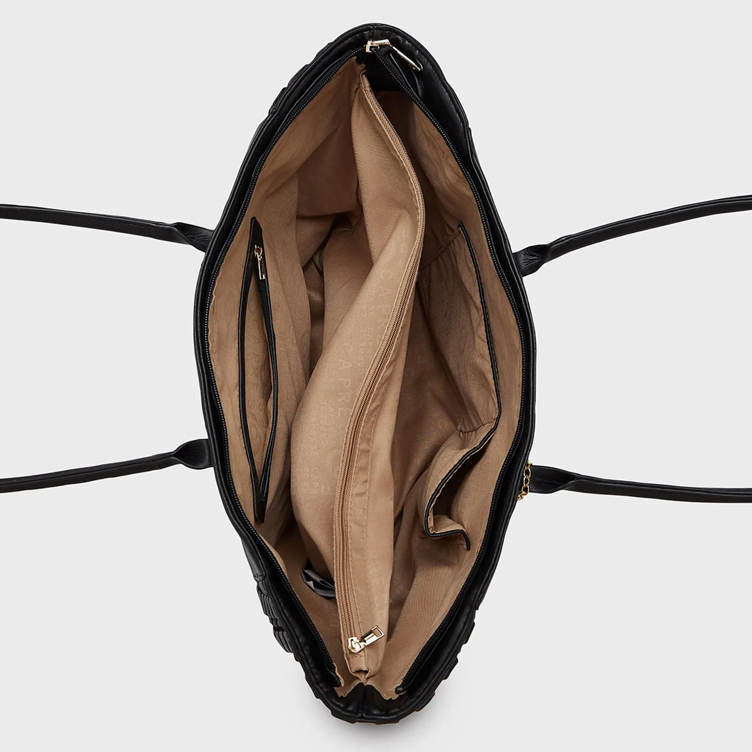 Caprese Havana Large Black Satchel Bag