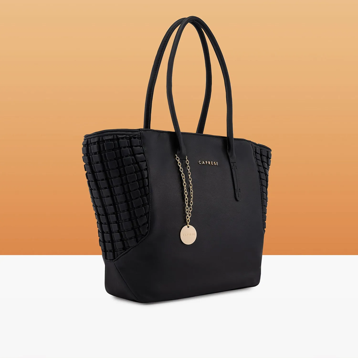 Caprese Havana Large Black Satchel Bag