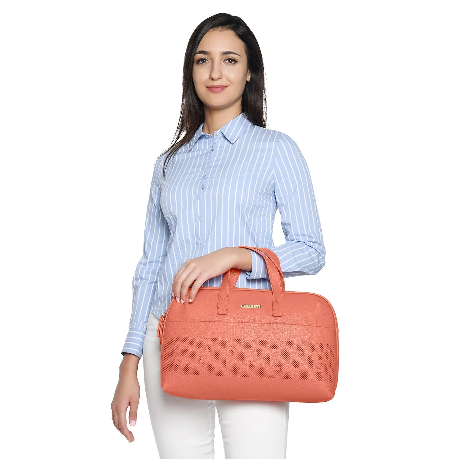 Caprese Heidi Large Coral Satchel Bag