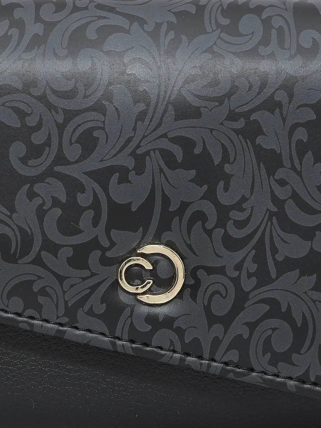 Caprese Helene Large Black Flapover Wallet