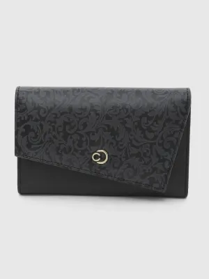 Caprese Helene Large Black Flapover Wallet