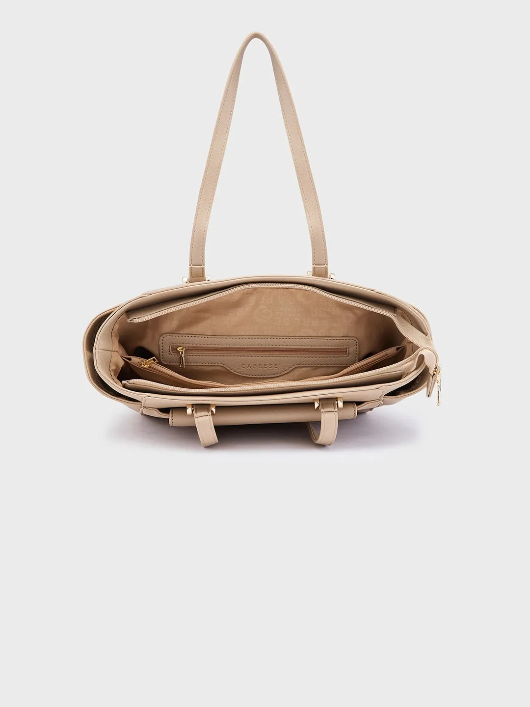 Caprese Jackie Large Beige Tote Bag