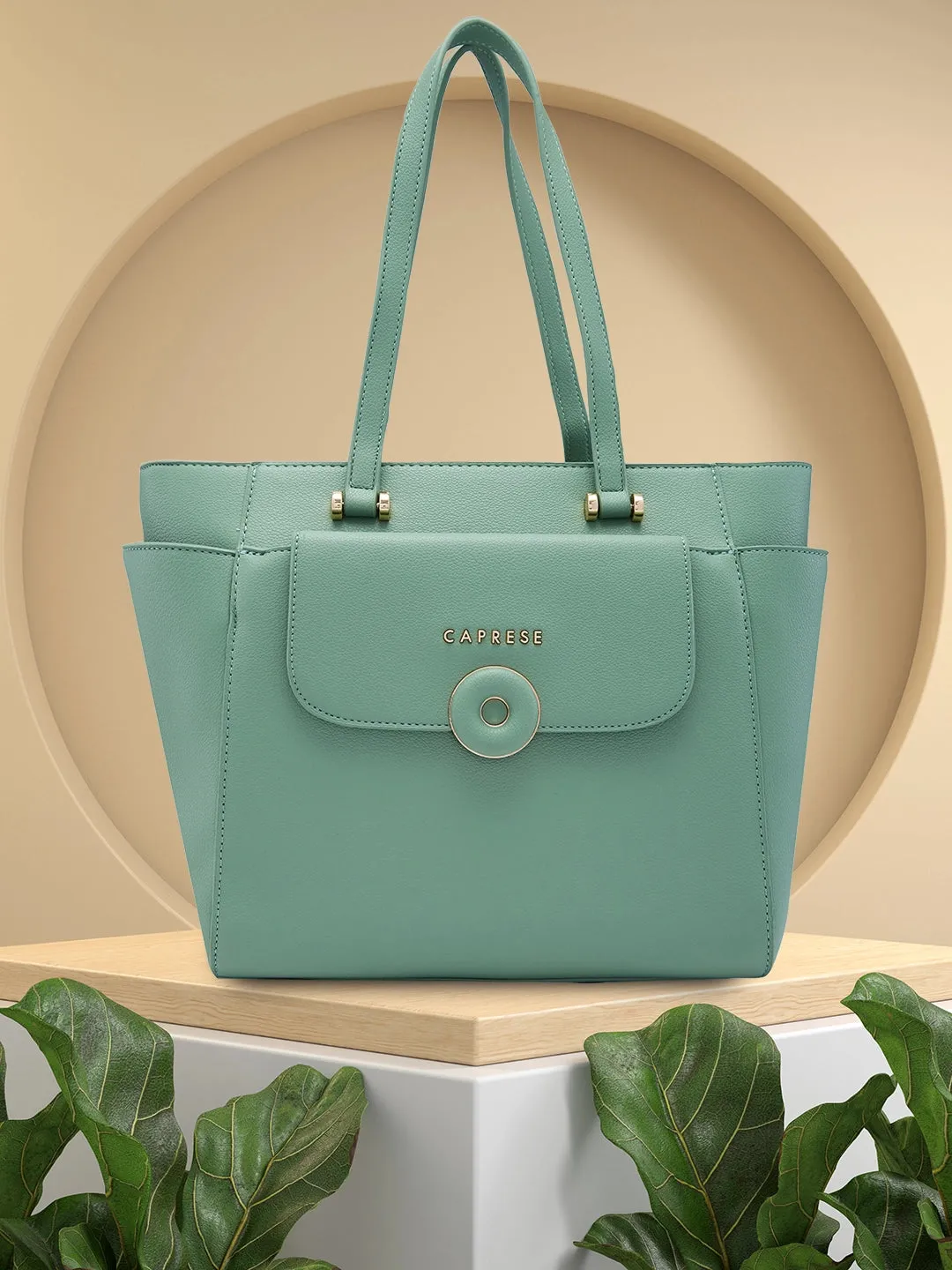 Caprese Jackie Large Green Tote Bag