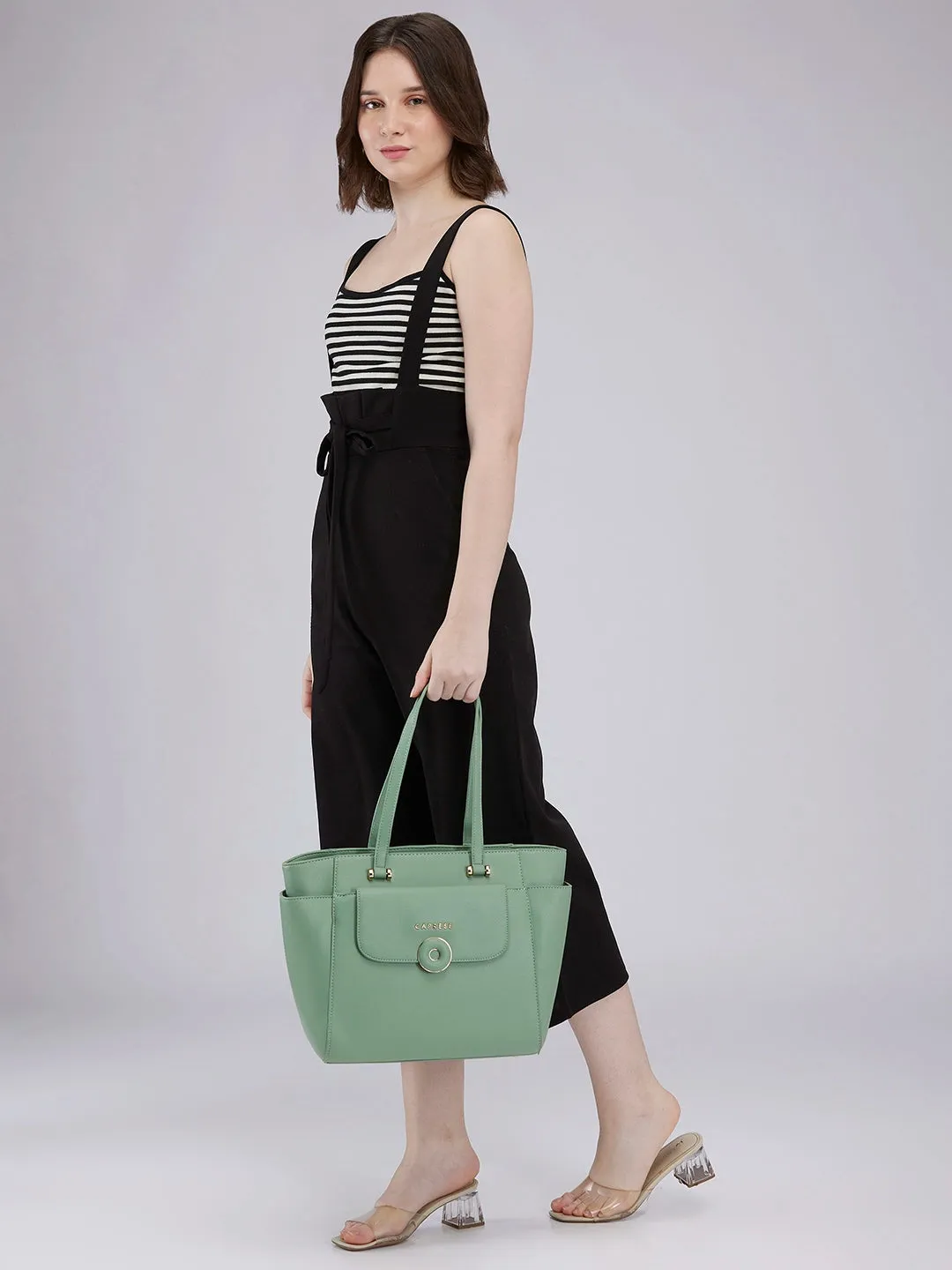 Caprese Jackie Large Green Tote Bag