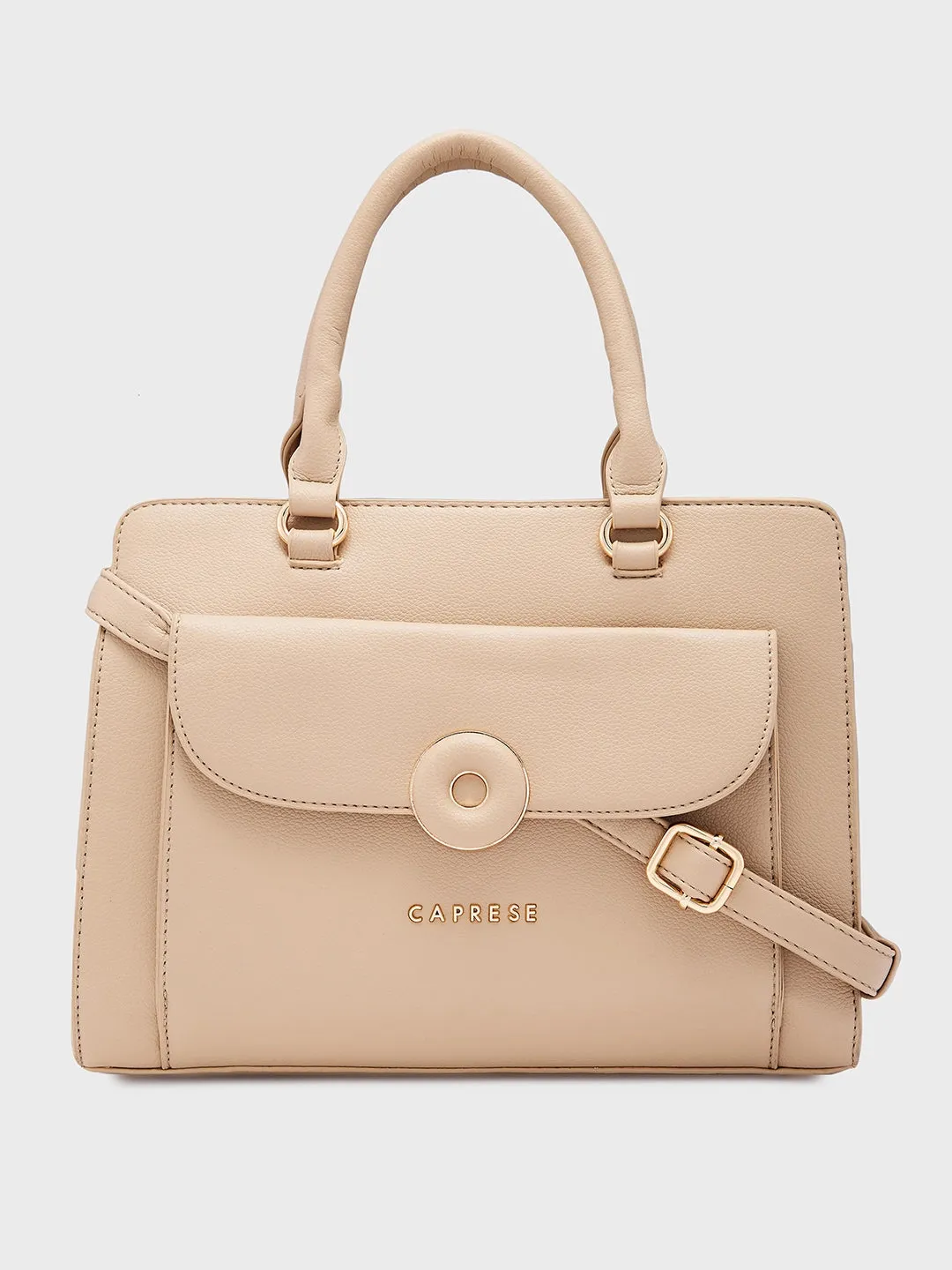 Caprese Jackie Medium Beige Satchel Bag