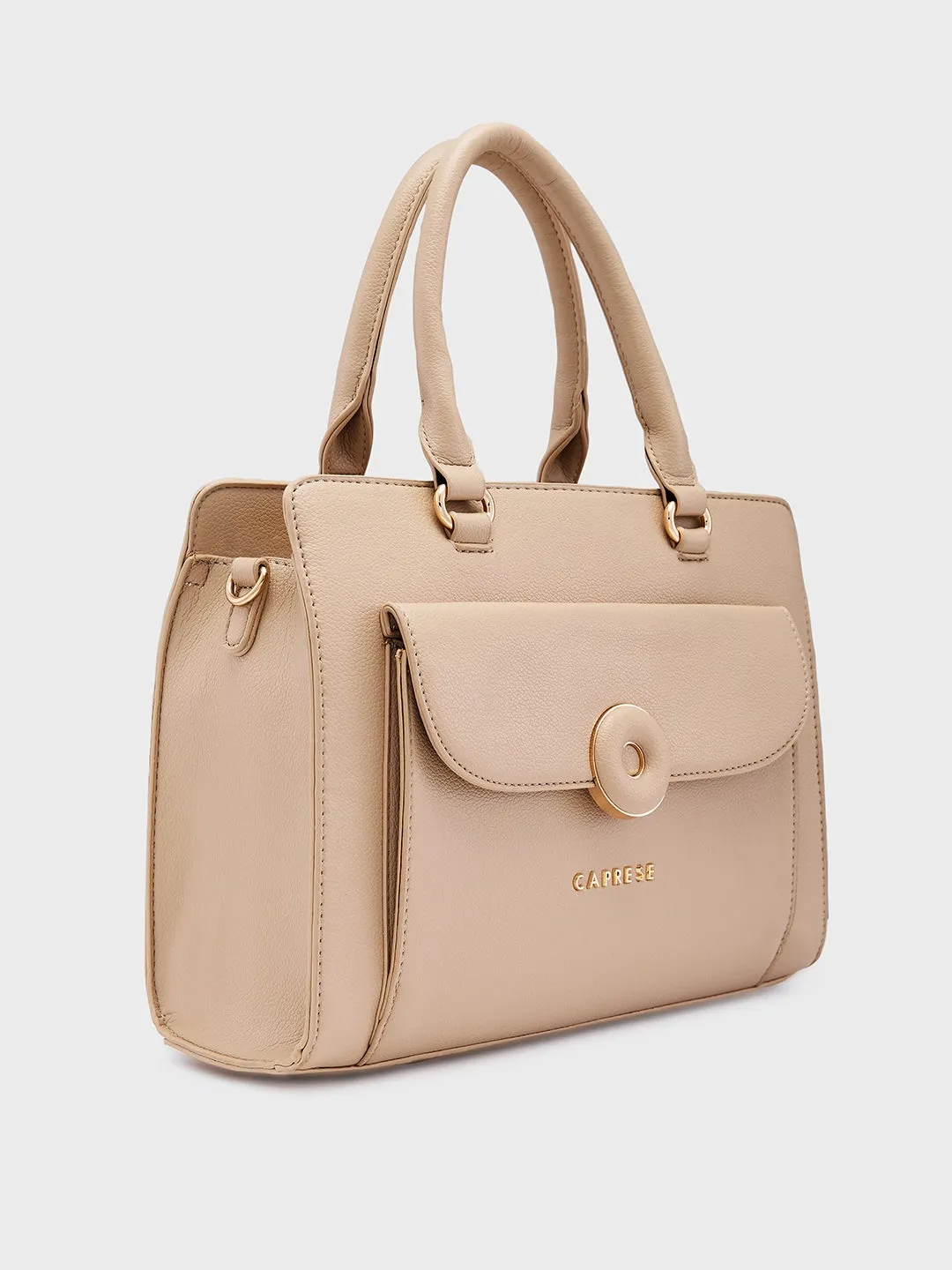 Caprese Jackie Medium Beige Satchel Bag