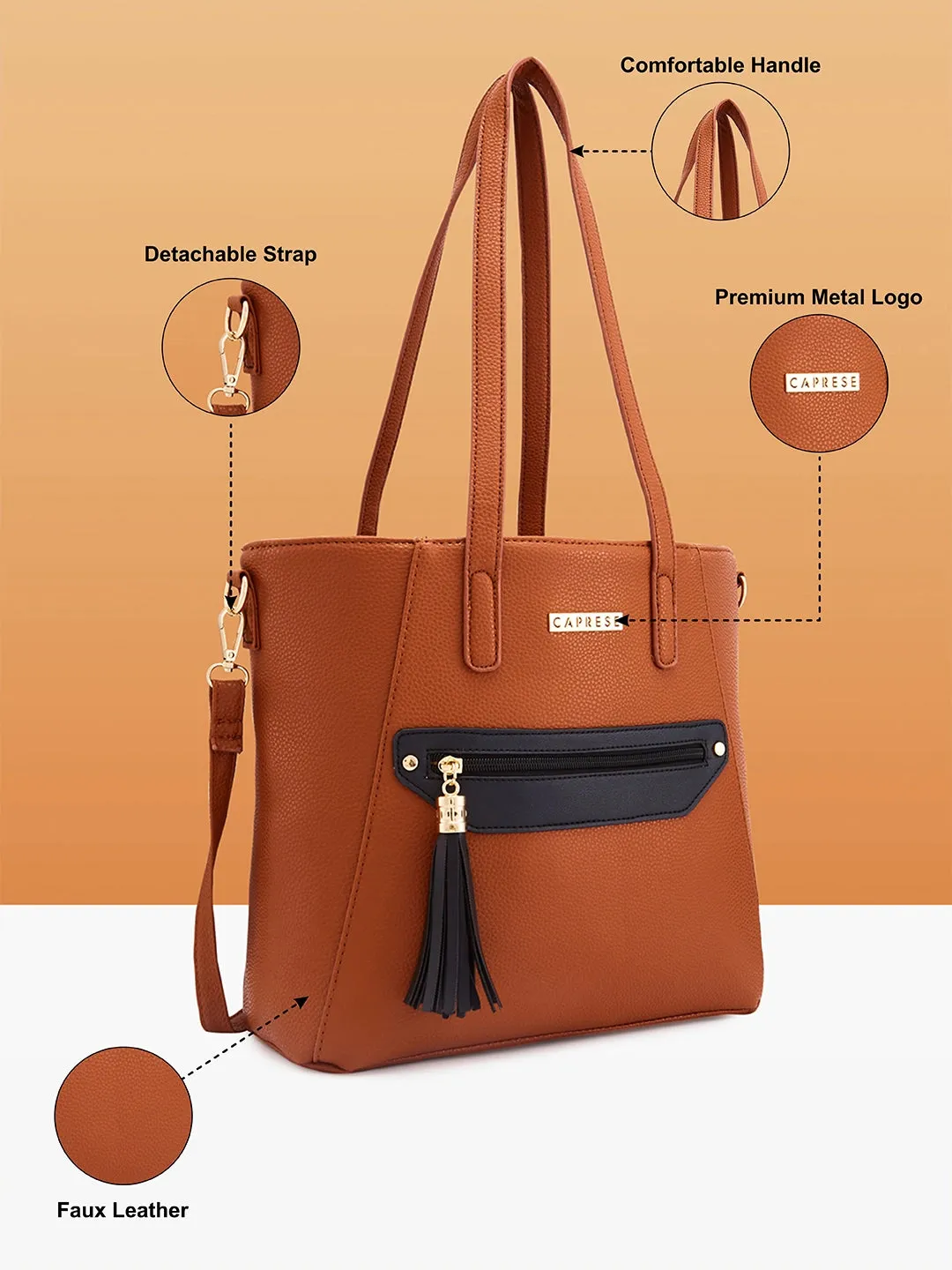 Caprese Jane Large Hb Tan Tote Bag