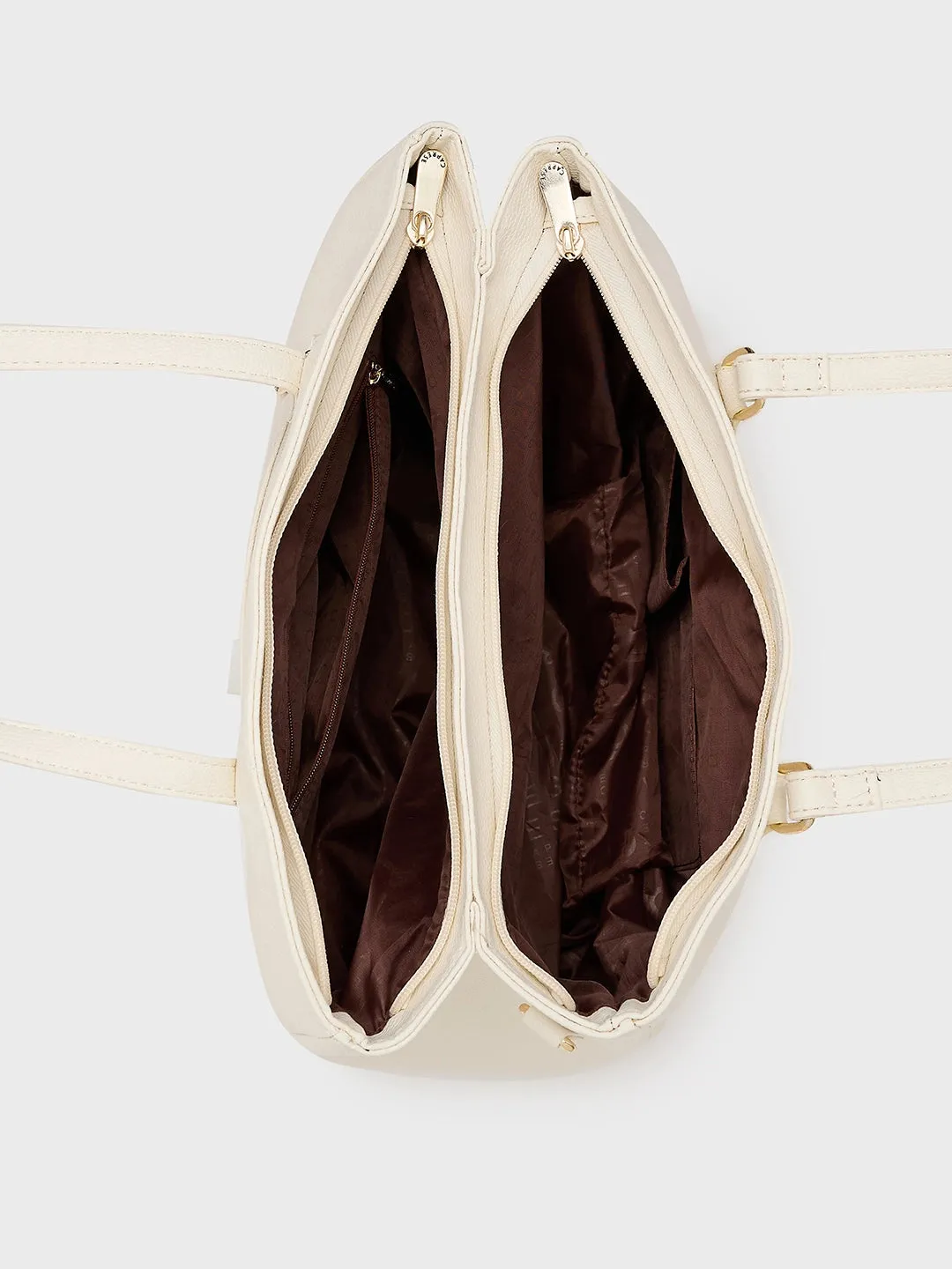 Caprese Jolie Medium Off White Tote Bag