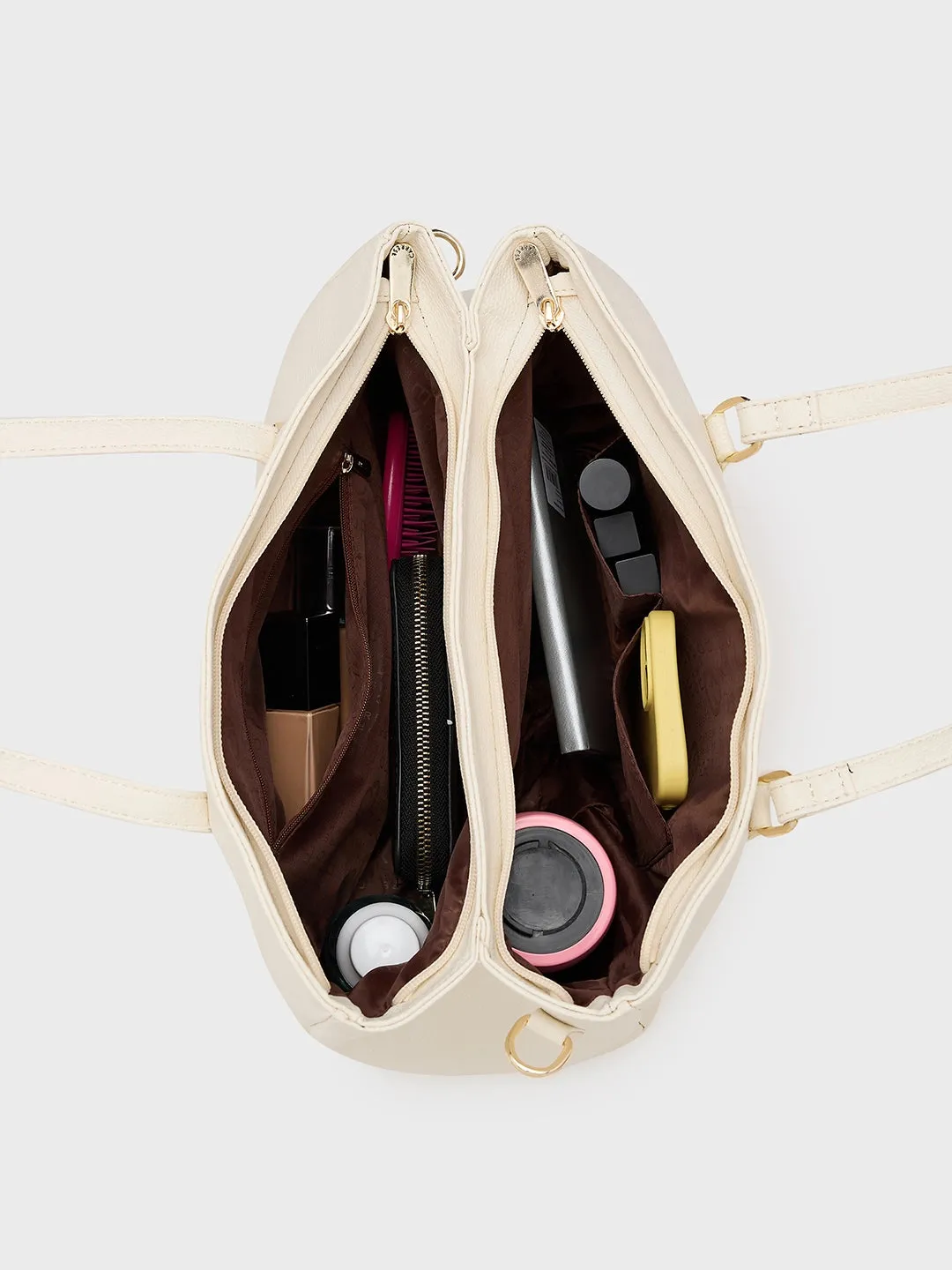Caprese Jolie Medium Off White Tote Bag