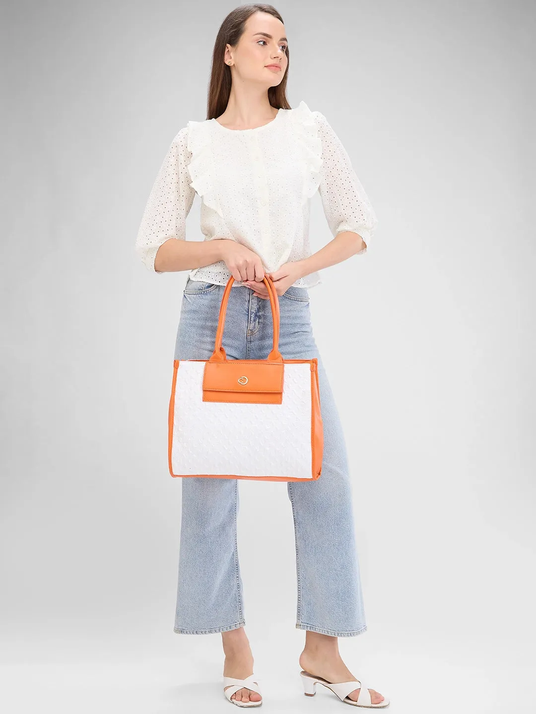 Caprese Josie Large White Tote Bag