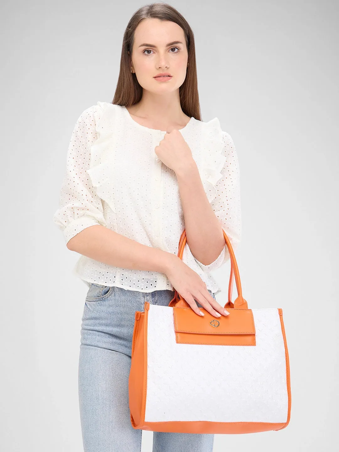 Caprese Josie Large White Tote Bag