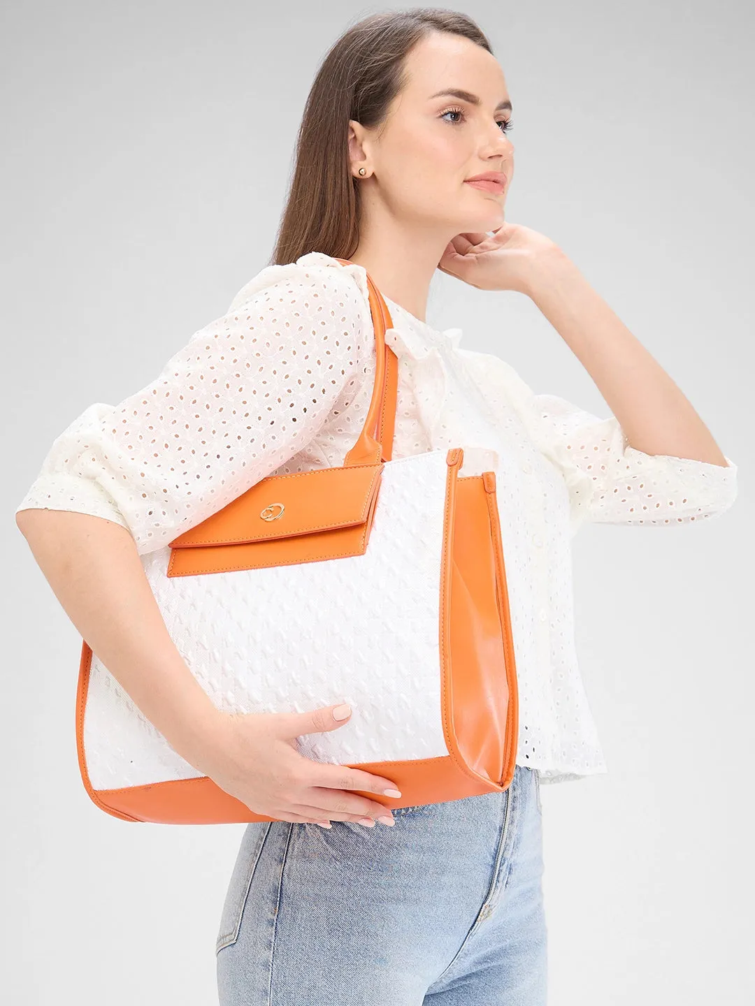 Caprese Josie Large White Tote Bag