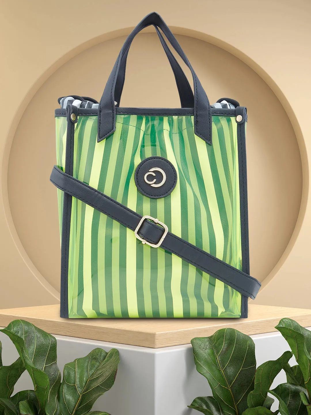 Caprese Josie Small Electric Lime Tote Bag