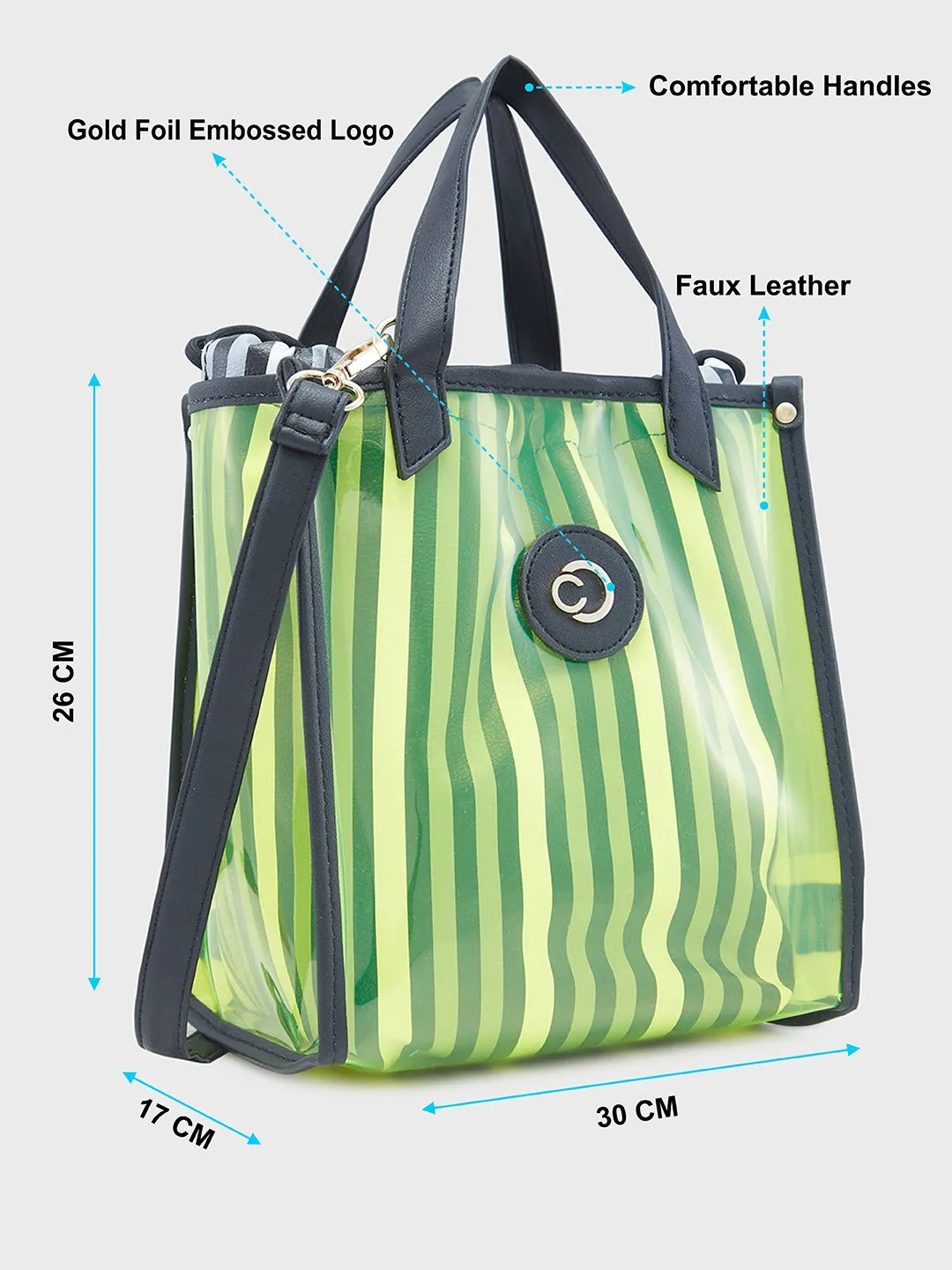 Caprese Josie Small Electric Lime Tote Bag
