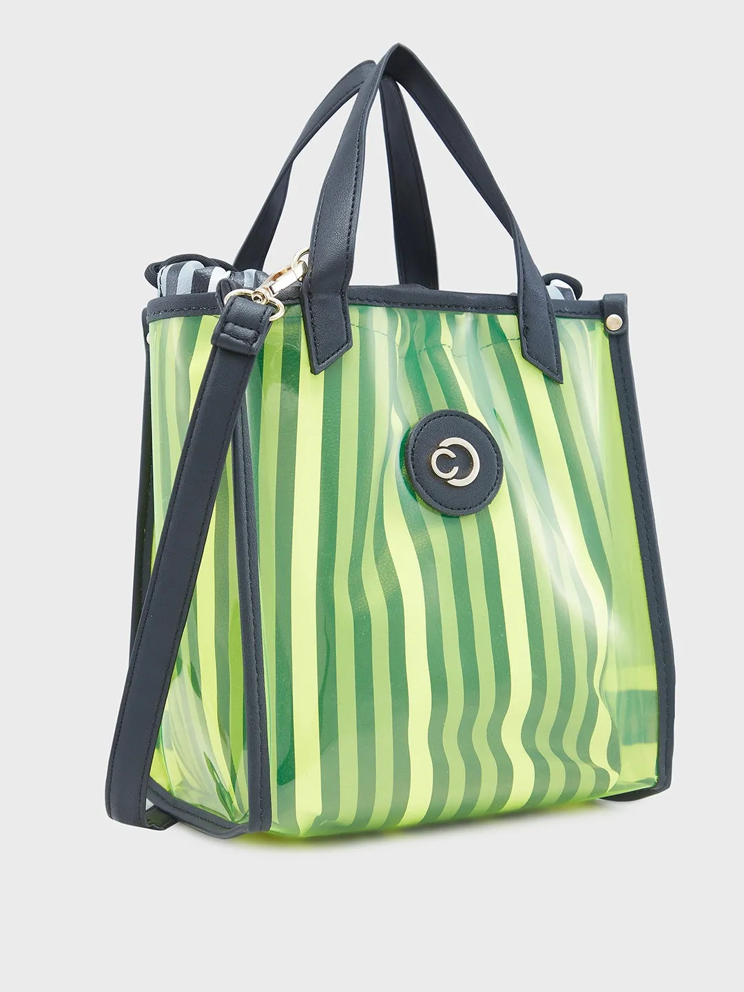 Caprese Josie Small Electric Lime Tote Bag