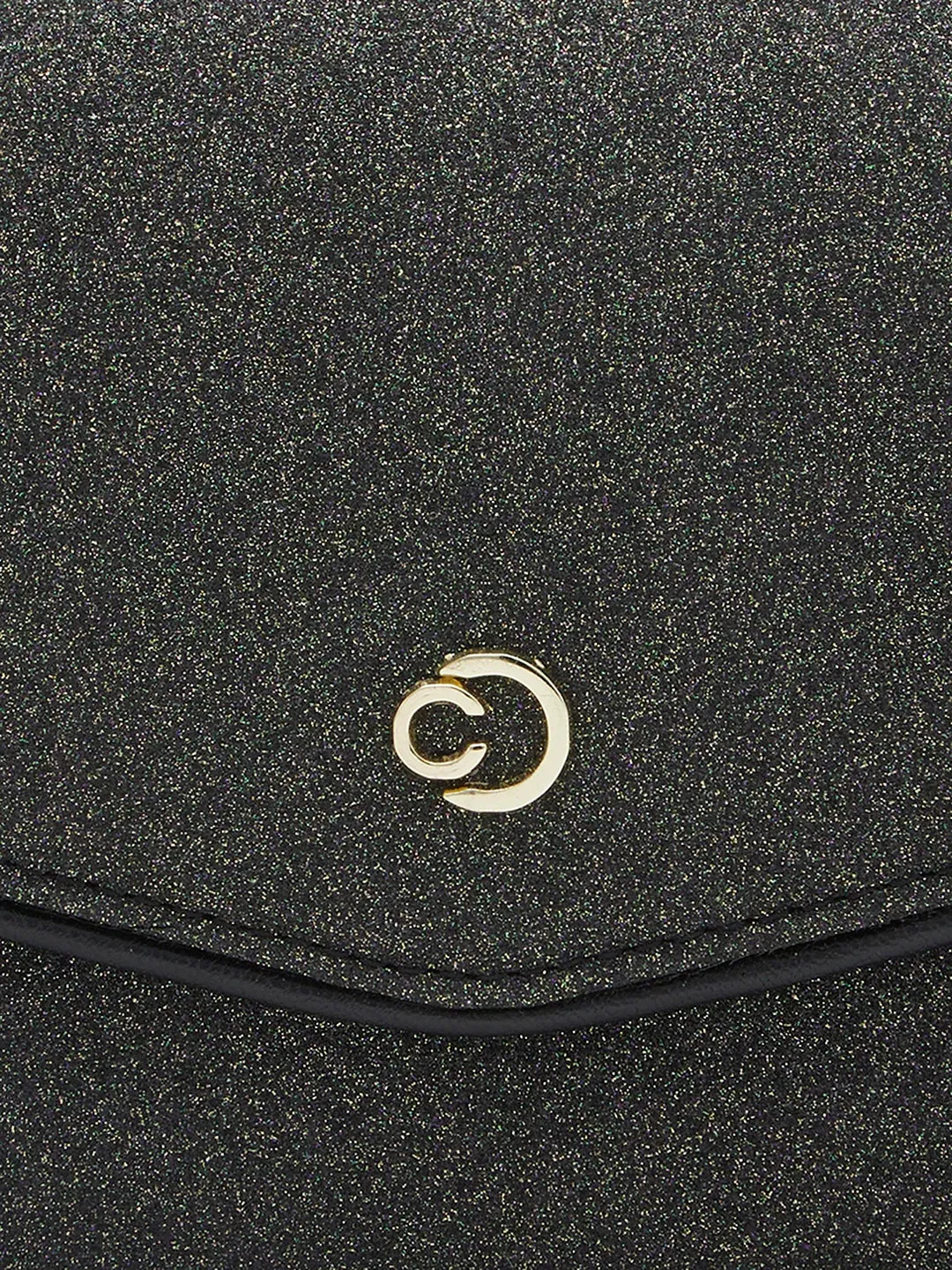 Caprese Junie Large Black Flapover Clutch