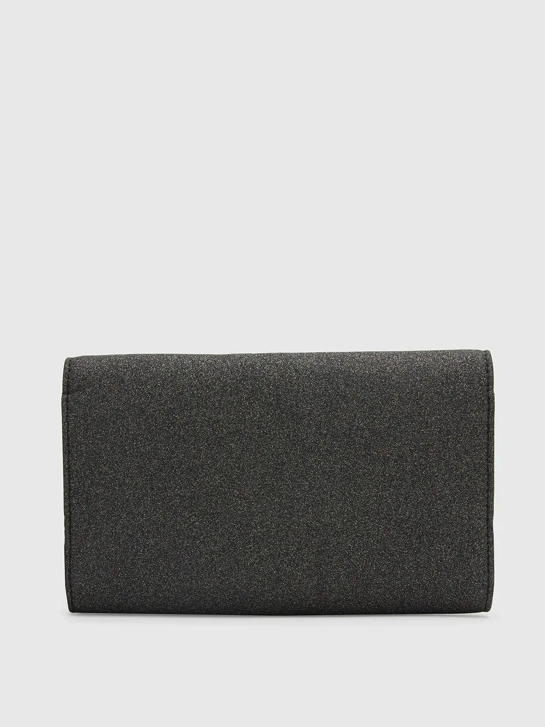 Caprese Junie Large Black Flapover Clutch