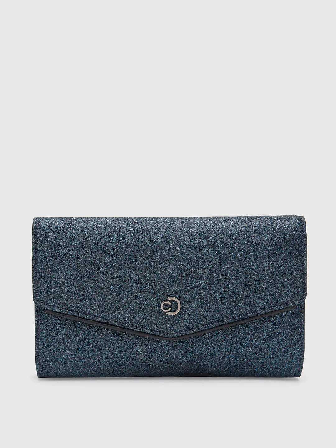Caprese Junie Large Navy Flapover Clutch
