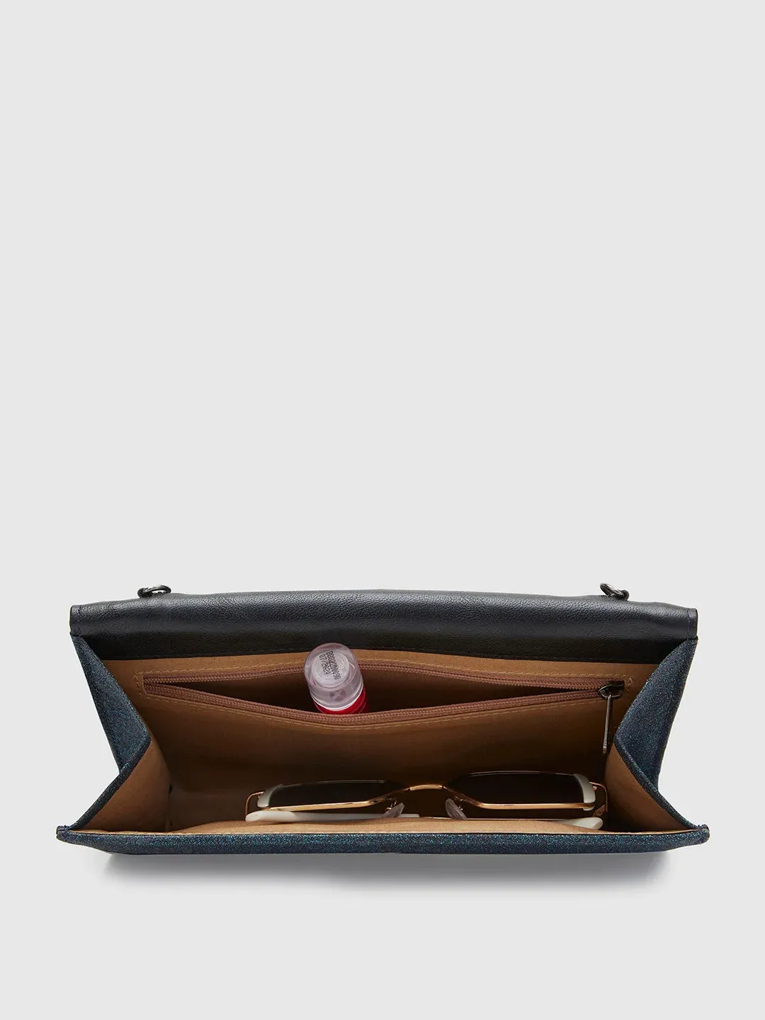 Caprese Junie Large Navy Flapover Clutch