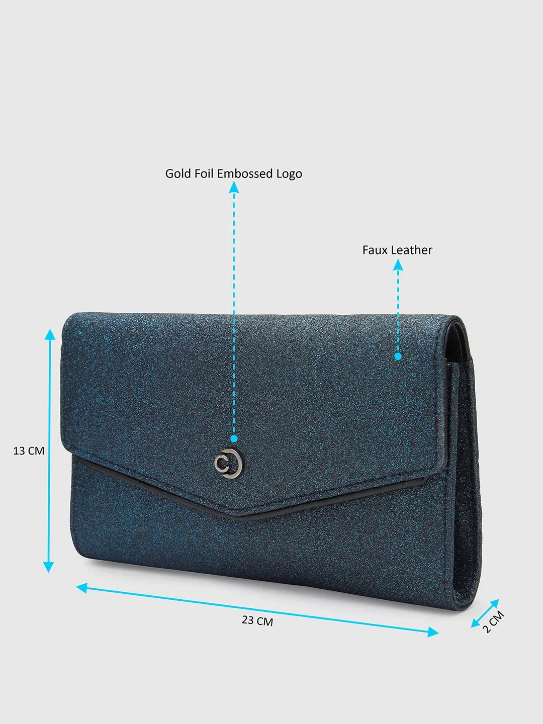 Caprese Junie Large Navy Flapover Clutch