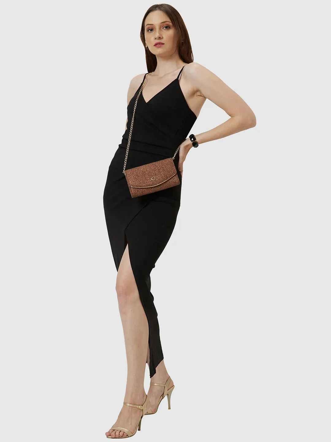 Caprese Junie Medium Copper Flapover Clutch