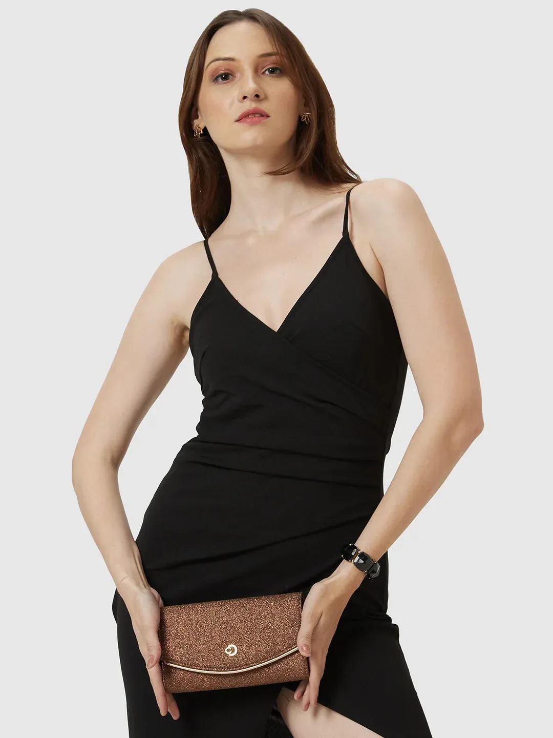 Caprese Junie Medium Copper Flapover Clutch