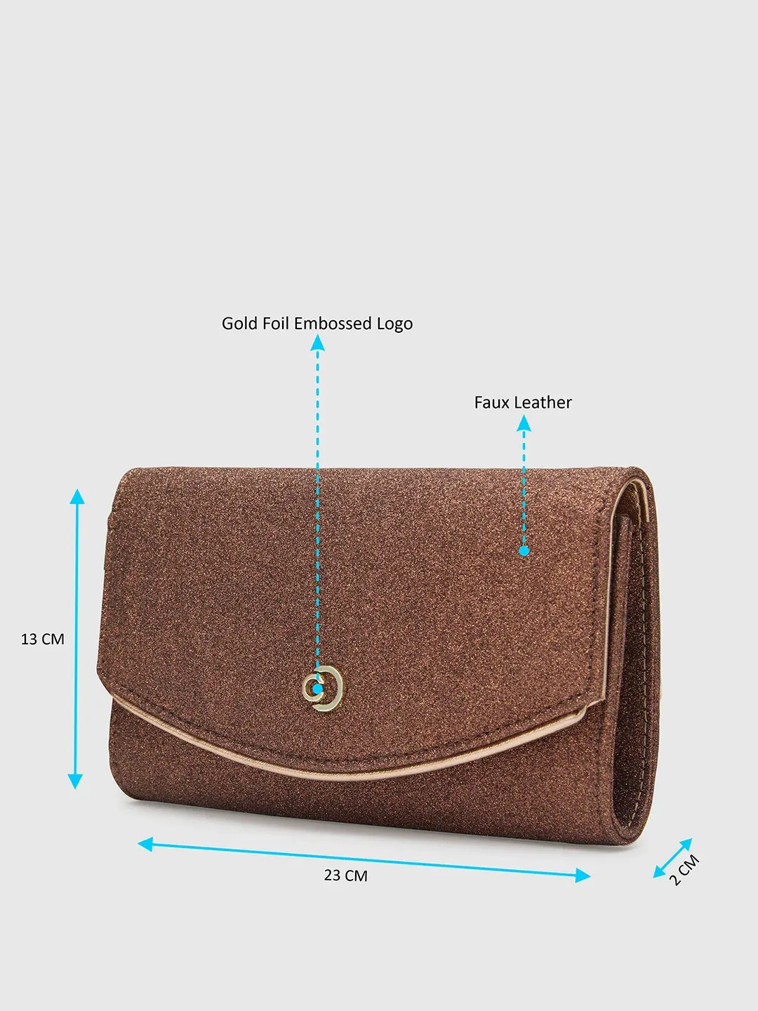 Caprese Junie Medium Copper Flapover Clutch