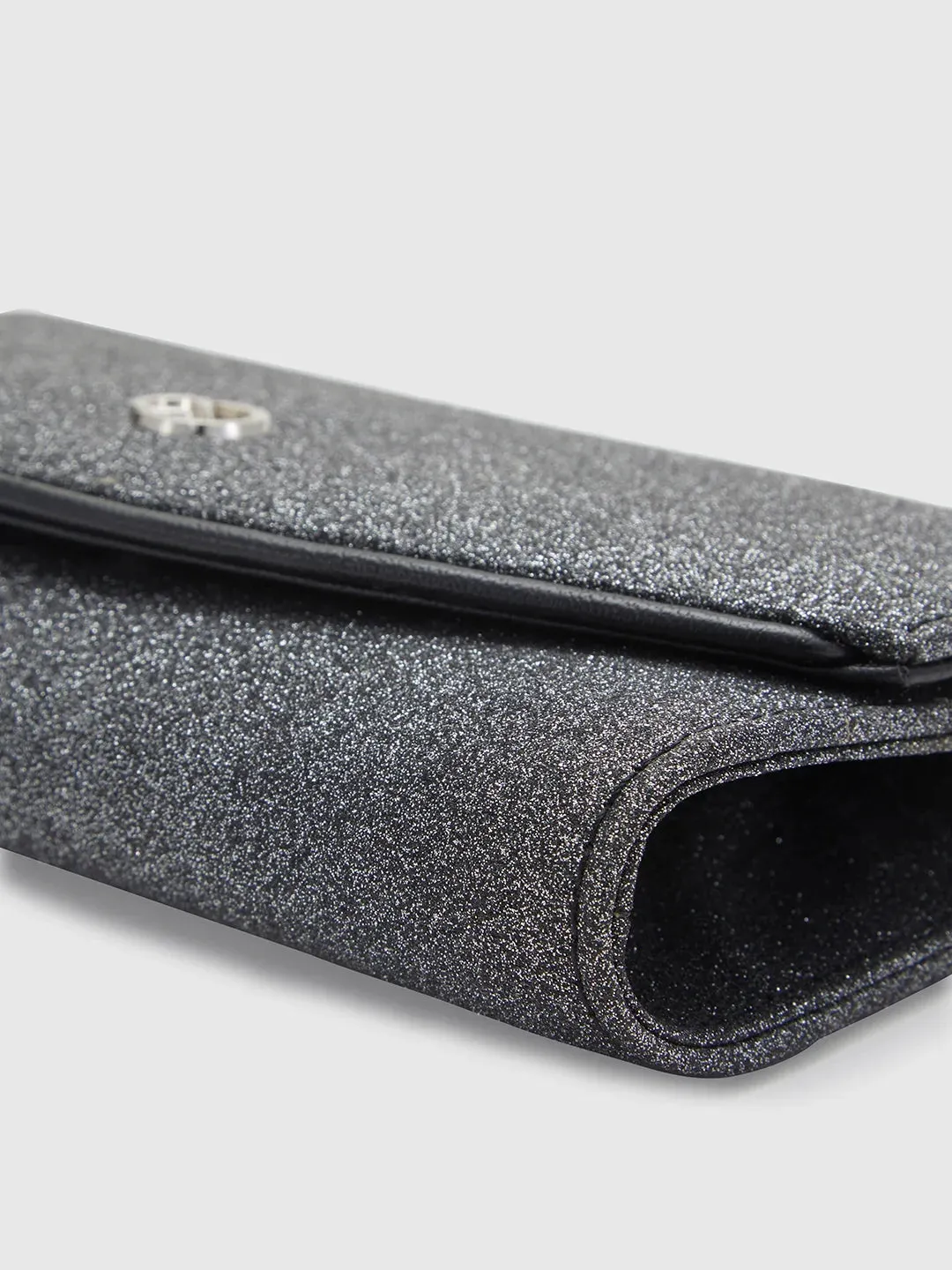 Caprese Junie Medium Gunmetal Flapover Clutch