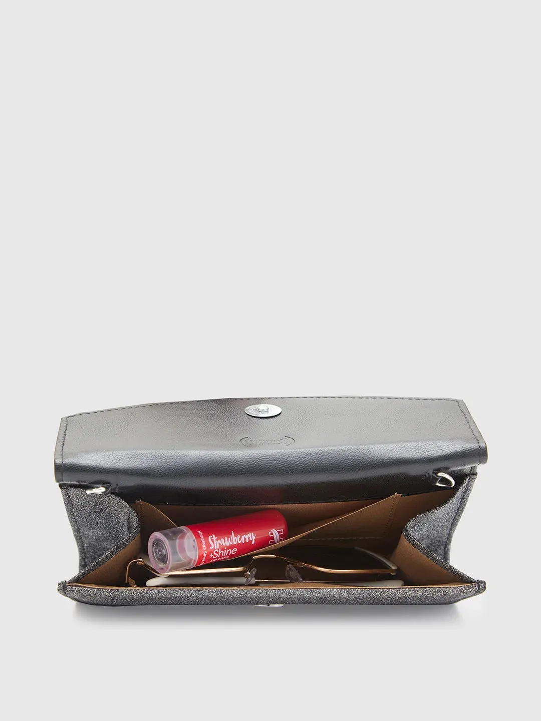Caprese Junie Medium Gunmetal Flapover Clutch