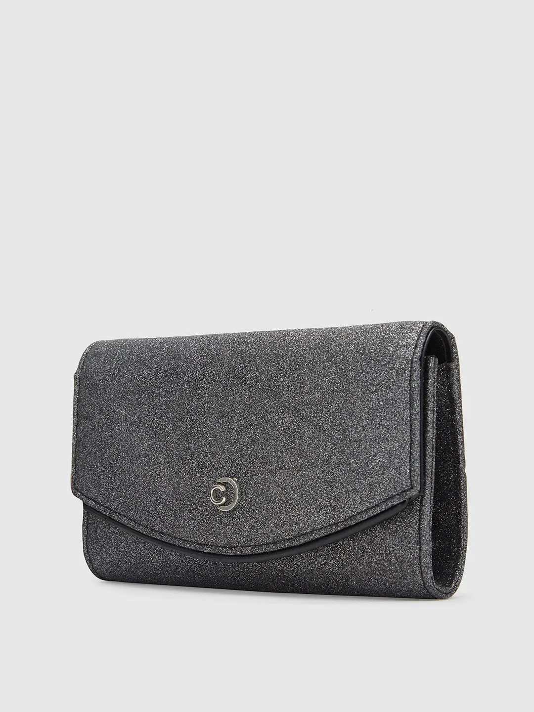 Caprese Junie Medium Gunmetal Flapover Clutch