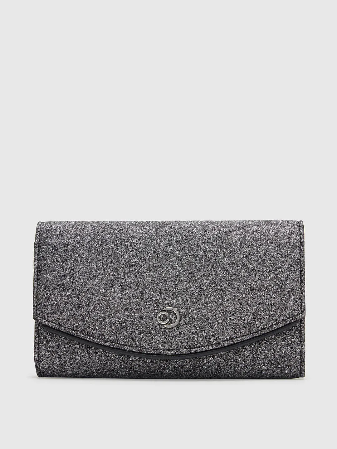 Caprese Junie Medium Gunmetal Flapover Clutch