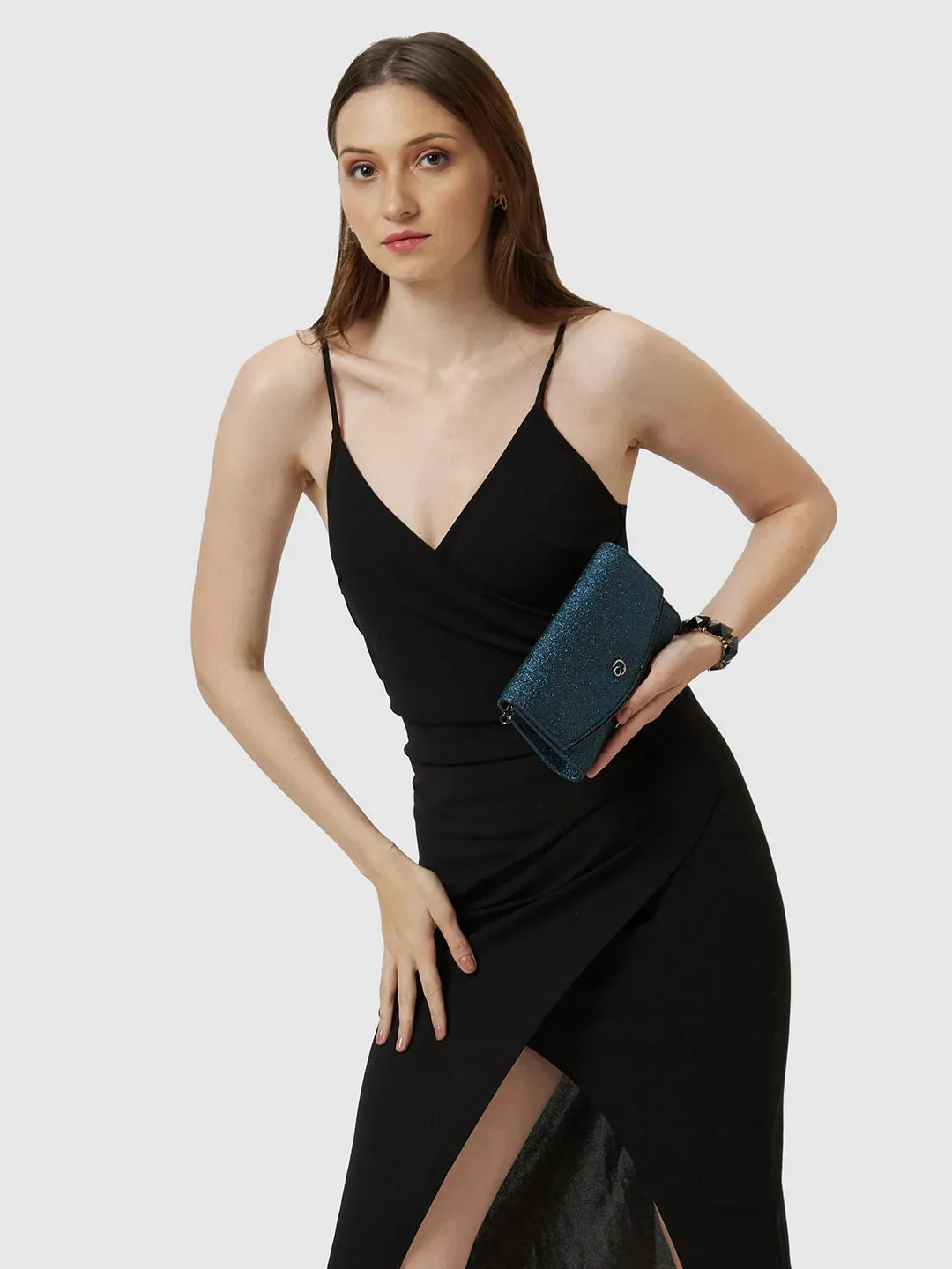 Caprese Junie Medium Navy Flapover Clutch