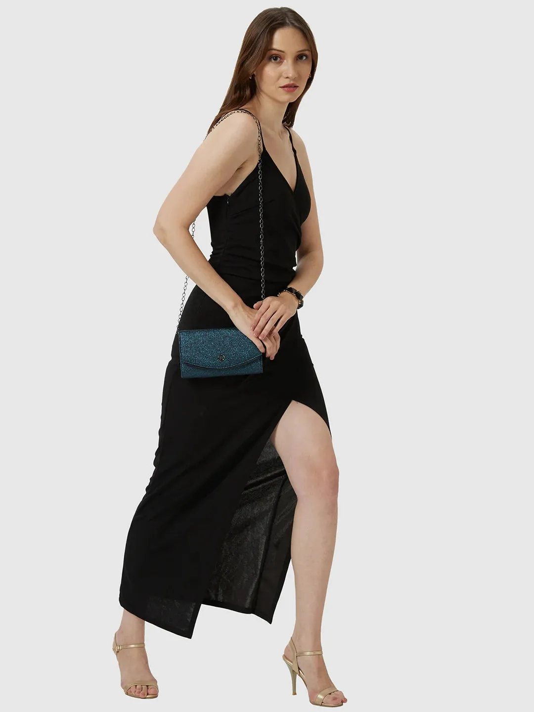 Caprese Junie Medium Navy Flapover Clutch