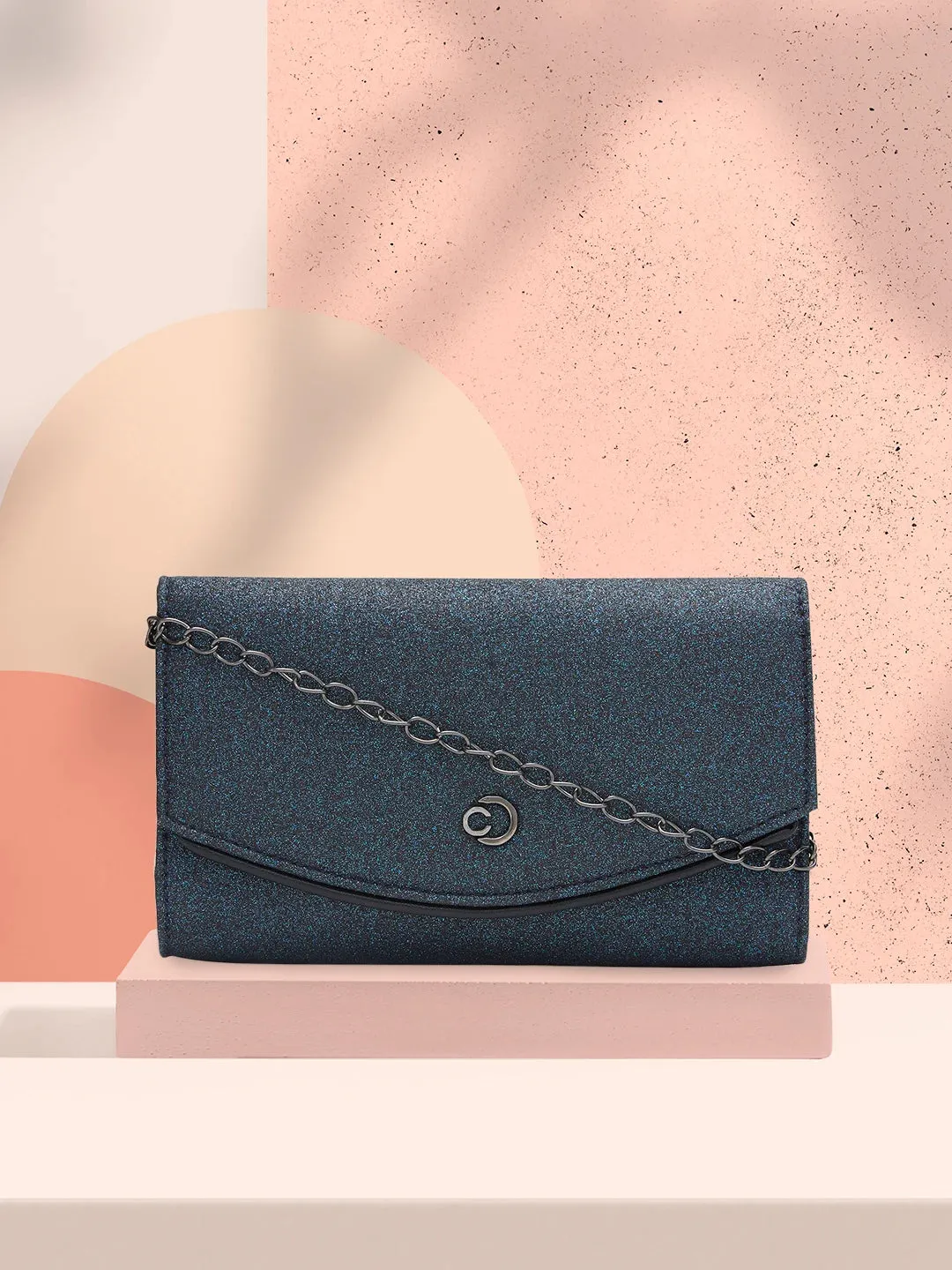 Caprese Junie Medium Navy Flapover Clutch