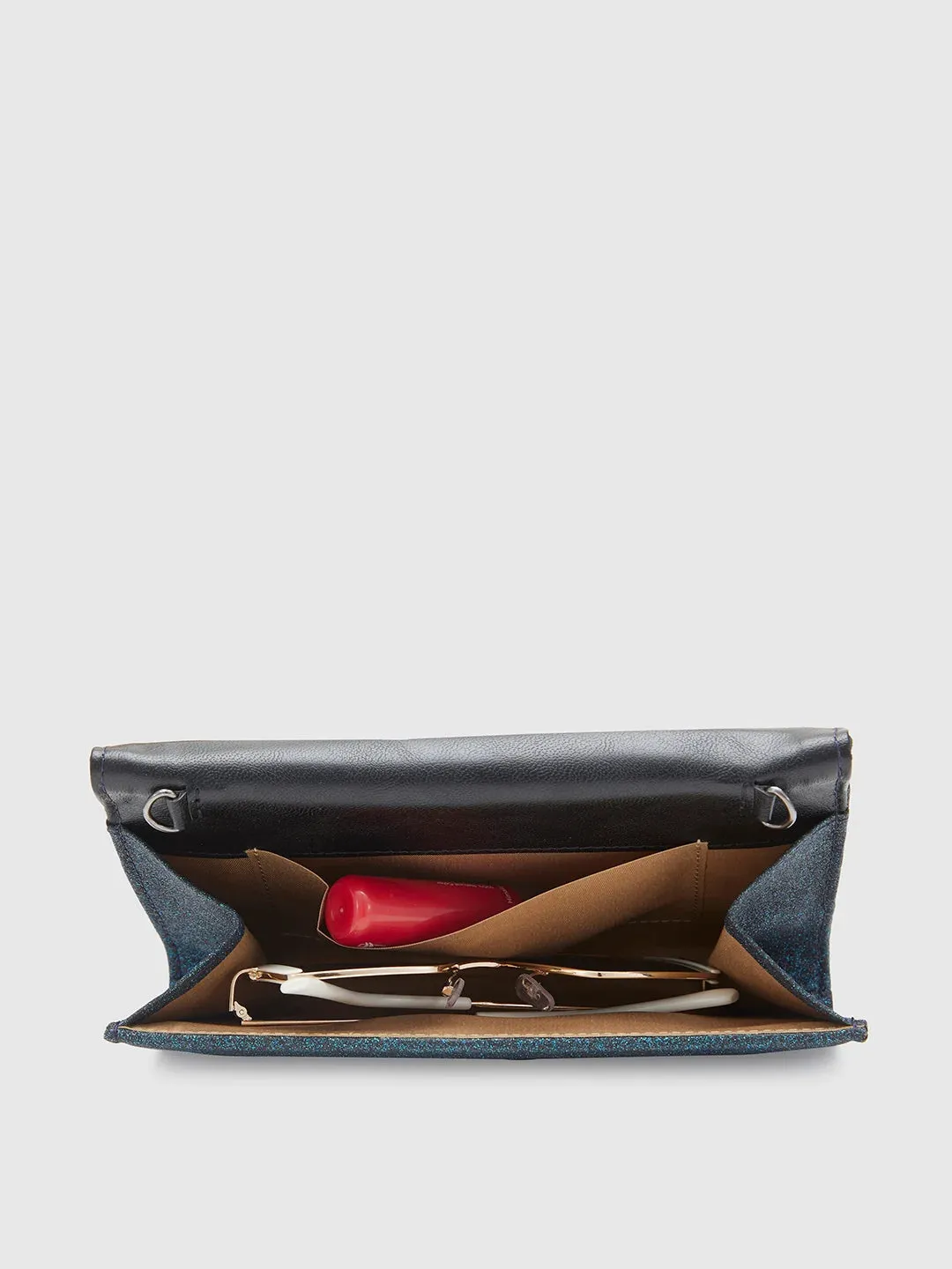 Caprese Junie Medium Navy Flapover Clutch