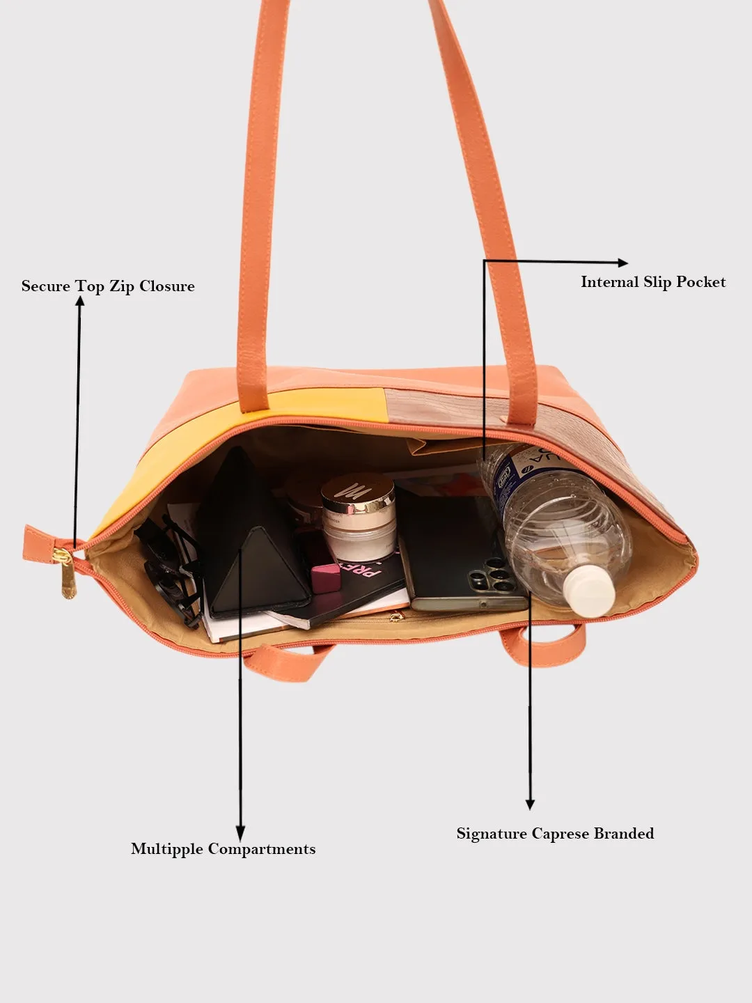 Caprese Kira Large Terracotta Tote Bag
