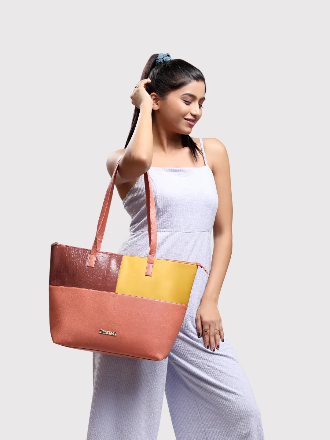 Caprese Kira Large Terracotta Tote Bag