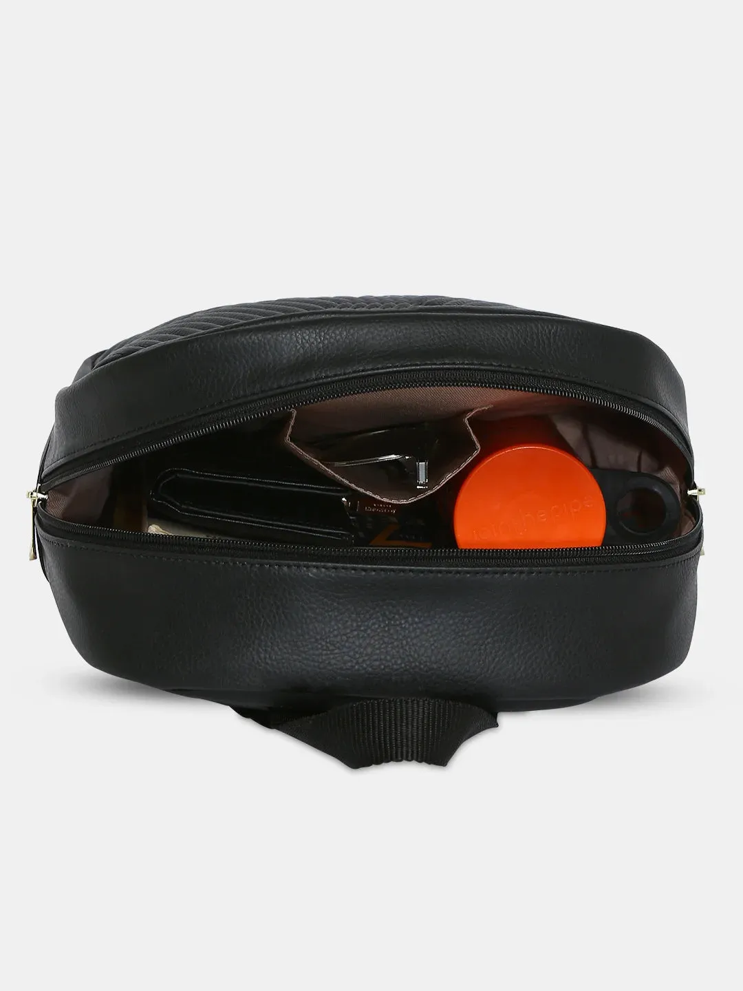 Caprese Leo Medium Black Backpack