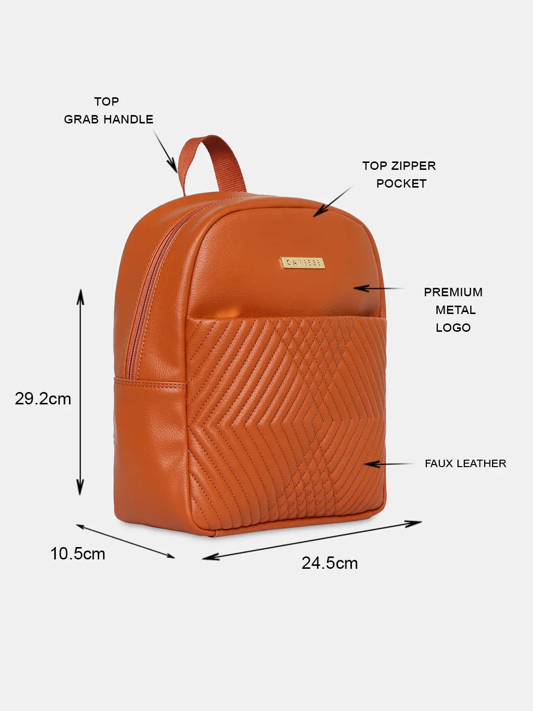 Caprese Leo Medium Tan Backpack