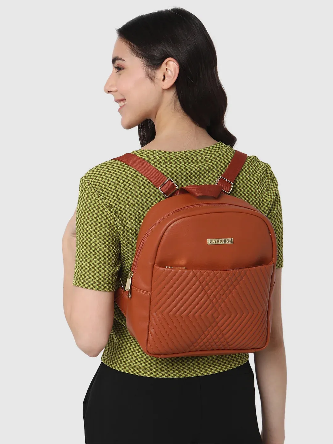 Caprese Leo Medium Tan Backpack